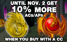 Get 10% more AdventureCoins for free when you use your Credit Card! Earn 10 percent more ACs when you buy with your Credit Card