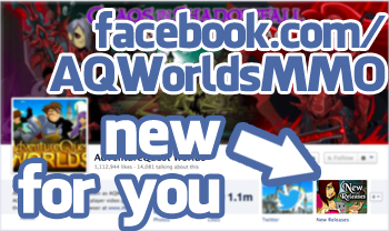 Click here to go to AQW's Facebook Page New Facebook App for AQWorlds