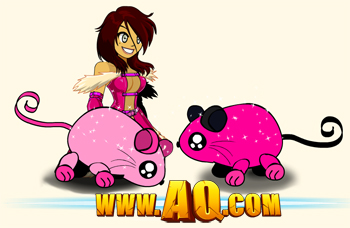 Sparkles! Pink! And Pets! Wheeee!! Pink Mouse pets in online game AdventureQuest Worlds