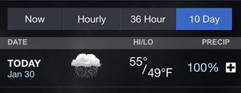 Rain rain, go away... Rain is 100 percent today