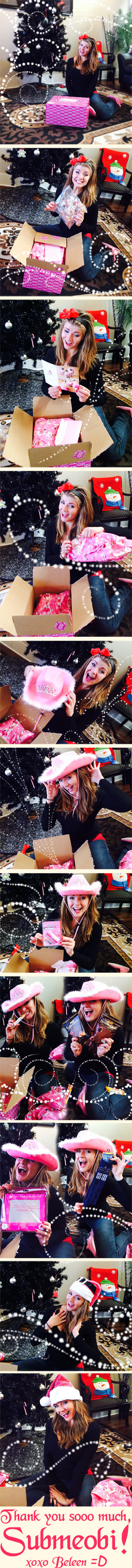 Click me to see the full sized photo version and much more pinkness! NPC beleen in real life unwraps christmas presents from Submeobi player