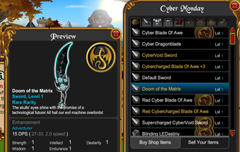 Cyber ​​poniedziałek gra online wideo sklep AdventureQuest Worlds