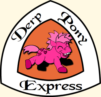 Derp logotipo Pony Express em divertidos jogos on-line