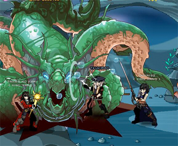 Battle Kraken in online adventure game