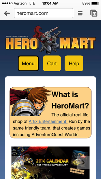 heromart mobile homepage