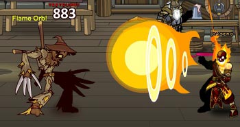 Flame Orb attack in free online mmorpg Adventure Quest Worlds