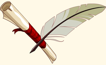The Quill is mighter than the Sword! Quill and parchement for online fun game AdvetureQuest Worlds