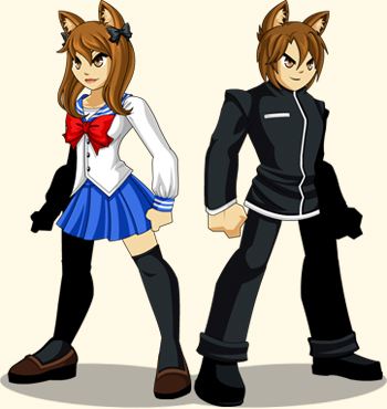 Uniforme Escolar Set Armadura de Jemini com orelhas de gato Uniforme Escolar Set Armadura de Jemini com orelhas de gato para jogos em flash