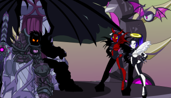 Twins and seated Drakath