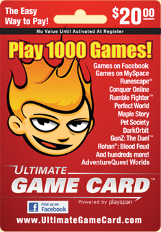 Ultimate Game Card for online fantasy game AdventureQuest Worlds