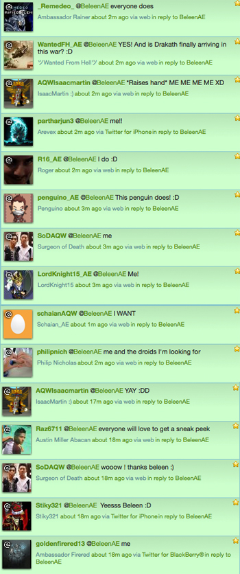 Twitter has tweeted! Everyone wants sneak peeks! Twitter has spoken! They want sneak peeks!